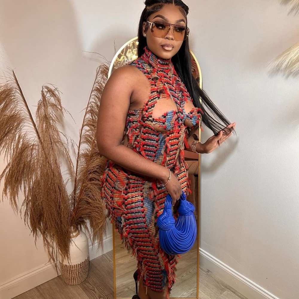Fringed sexy dress